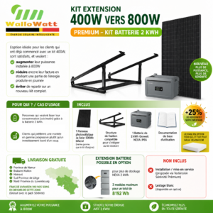Kit extension WW 400 vers 800 Prémium (kit+batterie 2 Kwh)