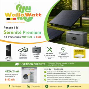 Kit extension WW 400 vers 800 Sérénité Prémium (kit+batterie+installation)